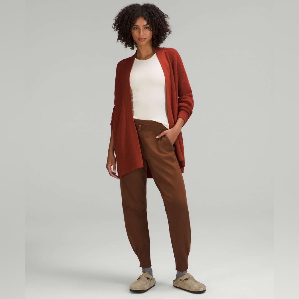 Lululemon Merino Wool-Blend Ribbed Long Cardigan Sweater